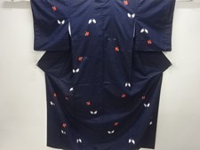 7601558: JAPANESE KIMONO / TSUMUGI / WOVEN BUTTERFLY