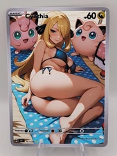 Cynthia Waifu Trainer Full Art Custom Trading Card Fan Art Art Goddess ACG
