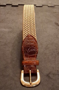 Vintage Crookhorn Crocodile Embossed Braided Stretch Belt Brass Buckle USA Crookhorn Belts for Men on Sale up to 90% Off: Poshmark main image 2