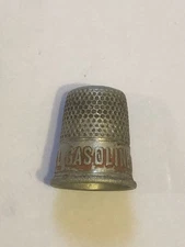 Rare Antique Vintage SHELL GASOLINE AND OIL Aluminum Sewing Thimble