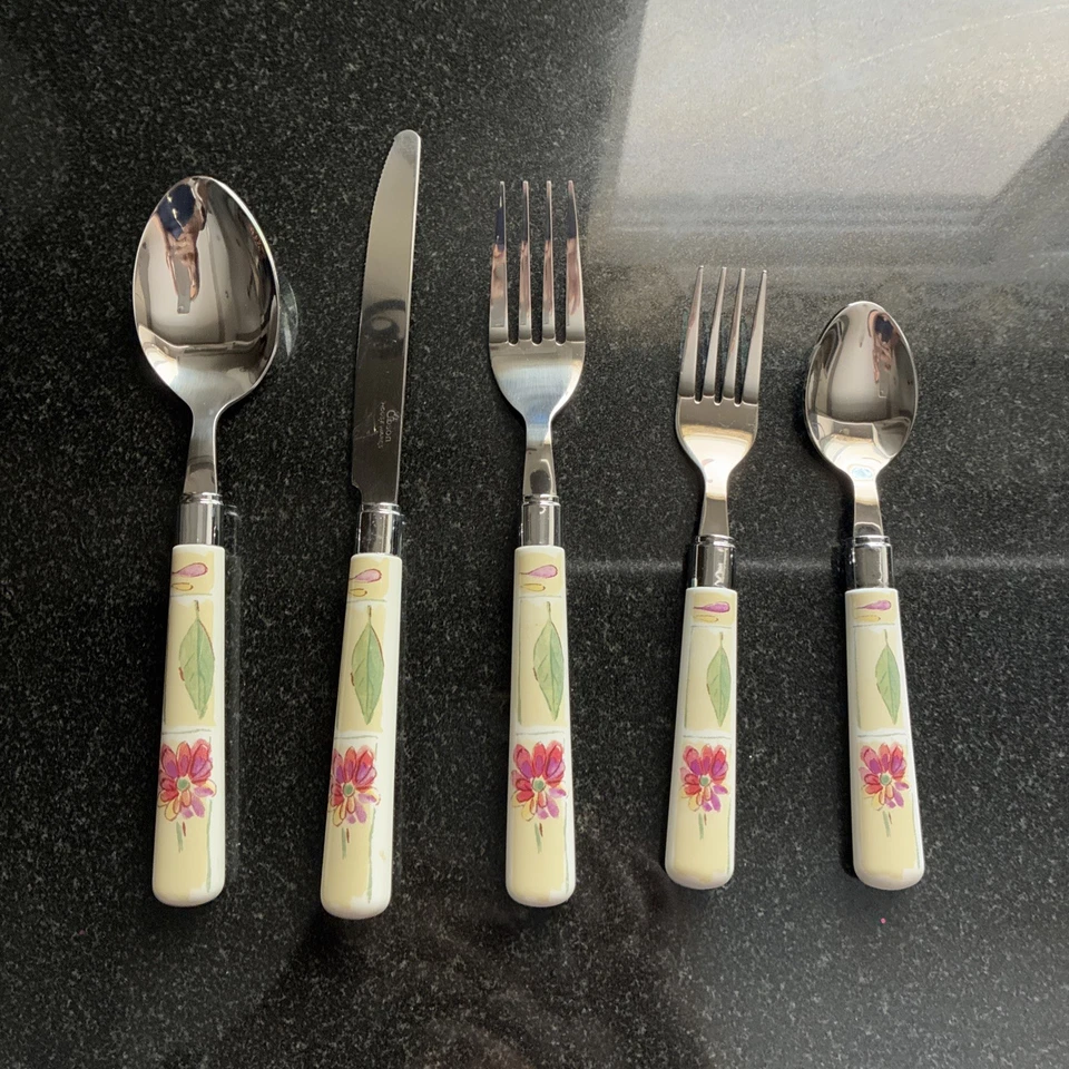 RARO 4-4 Piezas Ajustes de Lugar +4 Tbs Vintage GIBSON Floral FLATWARE NOS 20 piezas Foto 2 de 4