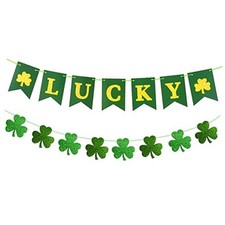 St Patricks Day Banner Decorations, Pre-assembled St. Patricks Day Garland
