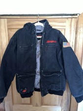 Vtg Snap-On Tools Workwear Mens XL Black Zip Up Quilted Canvas Jacket READ