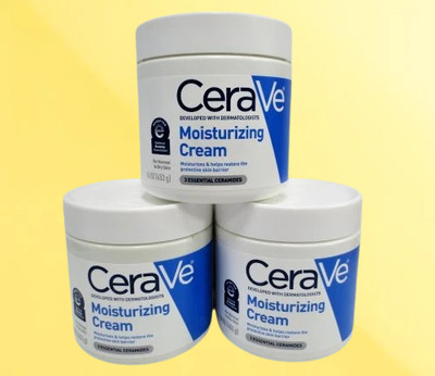 CERAVE MOISTURIZING CREAM FACE & BODY NORMAL TO DRY SKIN 16 OZ NWOB 3PCS.
