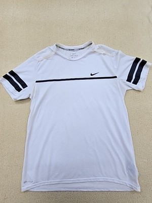 Nike Miler Dri-FIT UV White Stripe L Herren Laufshirt