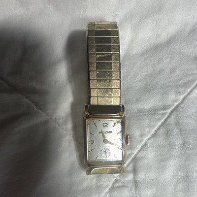 Bulova L1 10K Gold Filled Rectangle Manual Wind Watch Small Seconds Bracelet