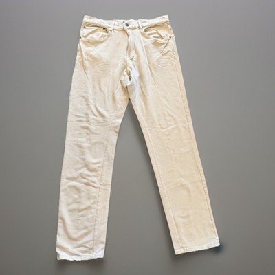Laguna Men's Beige Stretch Denim Jeans Slim Fit Straight Leg Regular Size 34