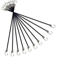 10 Pack Mini Bungee Cords with Hooks, 9 Inch Rubber Stretchy Bungee Cords wit...