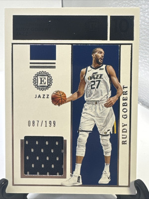 2019-20 Panini Encased Rudy Gobert Label Materials Jersey #87/199
