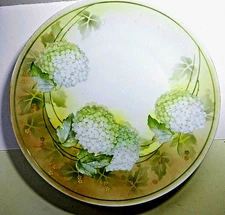 Reinhold Schlegelmilch RS Germany 11" Handpainted White Flowers CAKE PLATE -1910