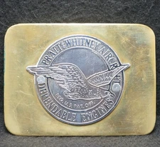 WL05153 VINTAGE 1970s *PRATT & WHITNEY AIRCRAFT* DEPENDABLE ENGINES BELT BUCKLE