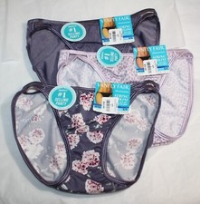 NWT set of 3 VANITY FAIR ILLUMINATION STRING BIKINI 18108 PURPLE FLORAL DOTS LIL