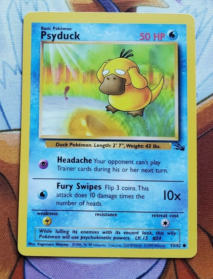 Pokemon Fossil Psyduck 53/62 Common NM