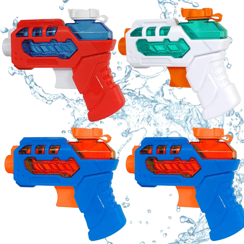 Water Guns, Water Guns for Kids Ages 3-5 4-8 8-12, 4 Pcs Squirt Gun, Mini Water