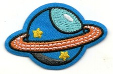 SPACE PLANET Iron On Patch Children Outer Space Rockets