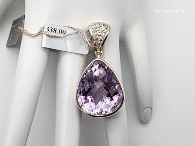 NEW DESIGNER STARBORN CREATIONS AMETHYST/TOPAZ STERLING SILVER GEMSTONE PENDANT!