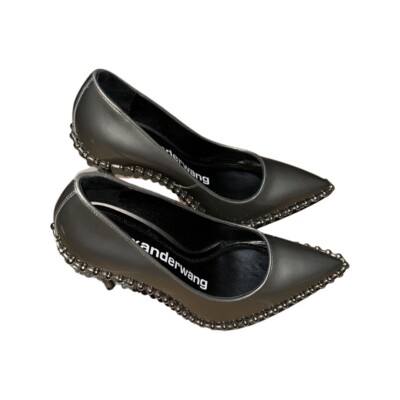 Alexander Wang Carbon Studded Stiletto Heel Shoes Size 35