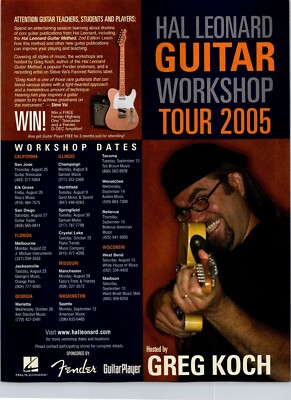 Hal Leonard Guitar Workshop Tour Original  Print Ad Greg Koch
