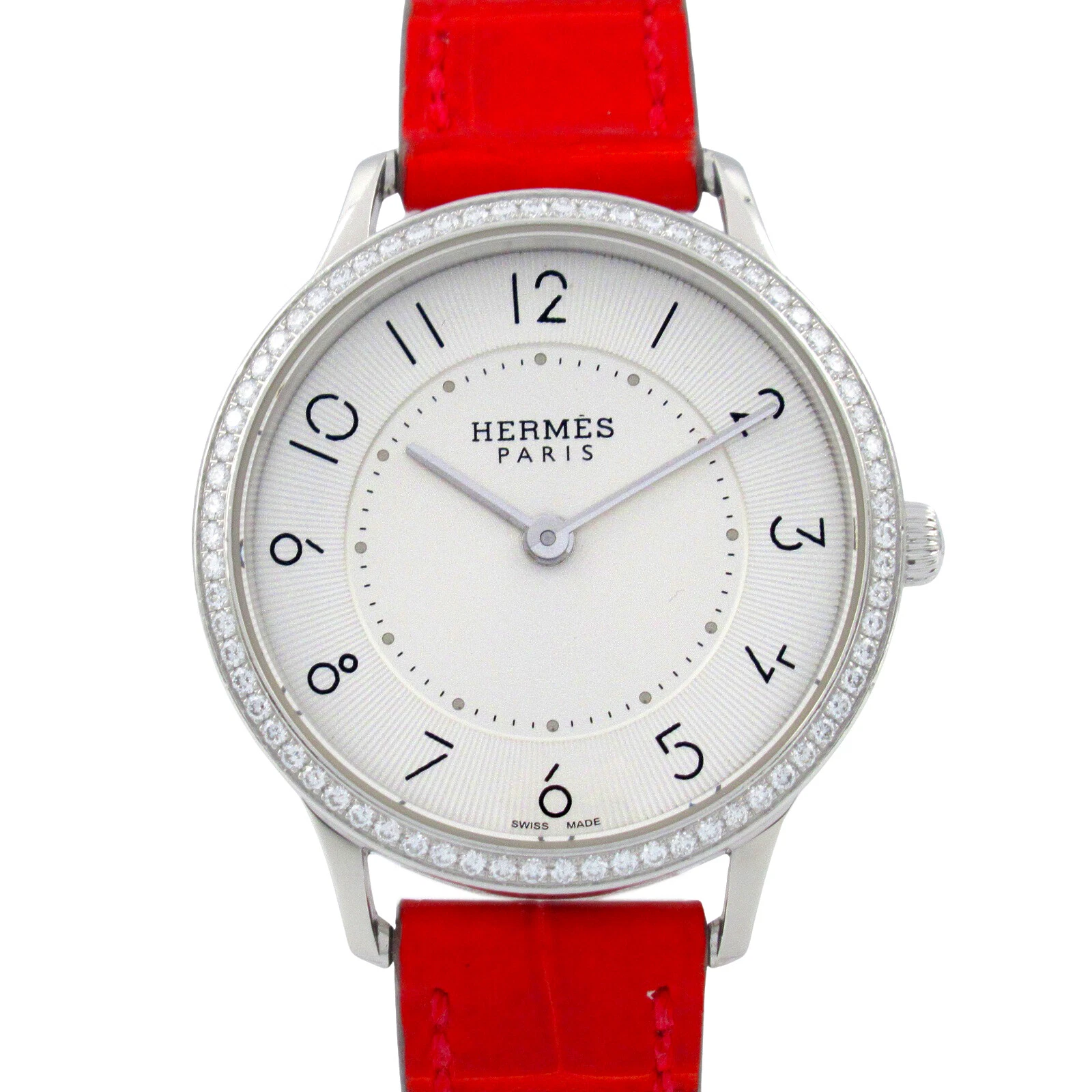 HERMÈS Orologio da polso HERMES Slim du Hermes CA2.230 quarzo SS pelle usato