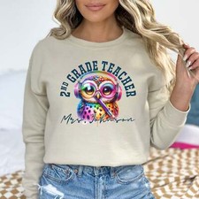 2nd grade teacher funny Personalized Unisex Sweatshirt Custom Second grade Black