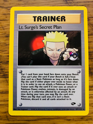 Lt. Surge's Secret Plan (107/132) Rare Gym Challenge Set Pokemon Karte! KOSTENLOSER VERSAND!