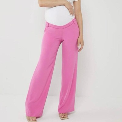 PIETRO BRUNELLI The Freddie Wide Leg Maternity Trouser Pants Shocking Pink S NWT