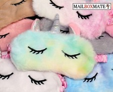 Sleep Eye Mask Unicorn Girls Kids Sleeping Plush Fluffy Travel Women Blindfold