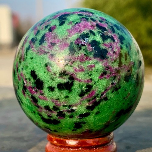 167G Natural green Ruby zoisite (anylite) crystal sample Healing ball-+- - Afbeelding 2 van 23