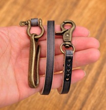 21" Vintage Men's Trucker Biker Jean Veg Tanned Leather Wallet Chain With U HOOK