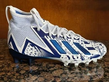 New! Mens US 12 ADIDAS FREAK 23 7V7 SMU FOOTBALL CLEATS GW4167 WHITE/ROYAL BLUE