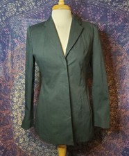 Express Stretch Black Notch Collar 3 Hidden Button Mid-Length Blazer Womens 7/8