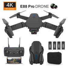 4k HD RC Drone Dual Camera WiFi FPV Wide Angle Foldable Quadcopter 4 Batteries