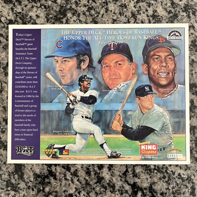 Upper Deck 1994 Poster (8x10) Heroes Of Baseball Poster - Mantle 