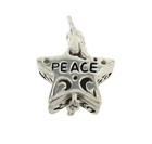 .925 Sterling Silver Peace Star Pendant Locket Keepsake Prayer Box