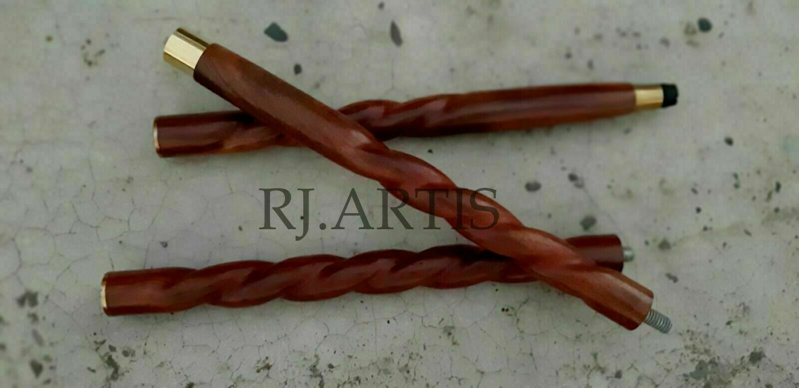 Handmade Walking Stick Solid Brass Wolf Head Hand… - image 3