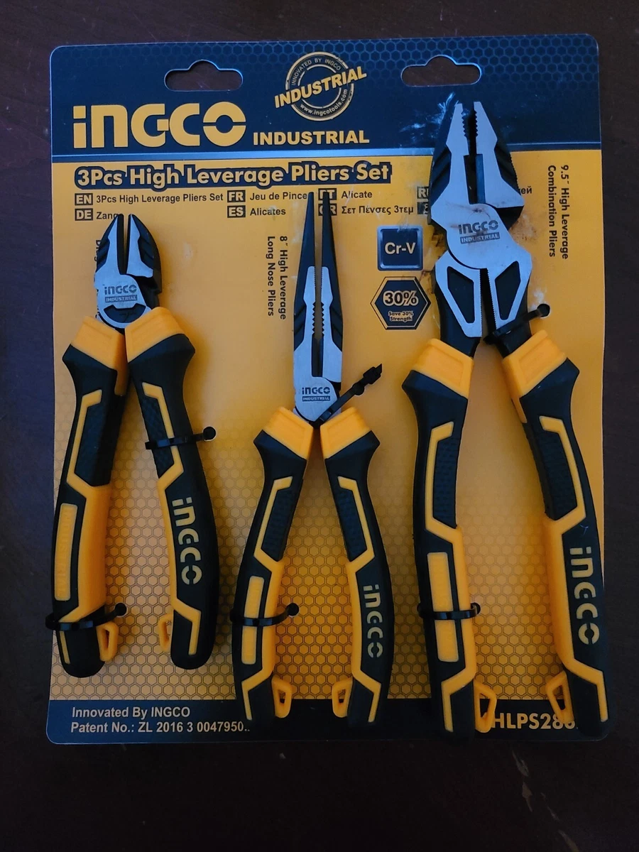 INGCO Pliers Tool Set, 3pcs Large Plier Set, 9.5 Inch Combination