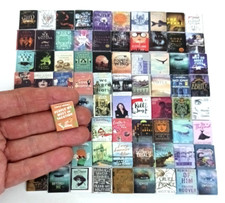 miniature books 1:12 for dollhouse shelves. Random Lot of 80 books 3/4" x 1/2"