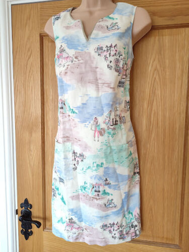 BRANDNEU Joules Erica Größe 6 Sommerkleid - ärmelloser französischer Marktdruck brandneu mit Etikett