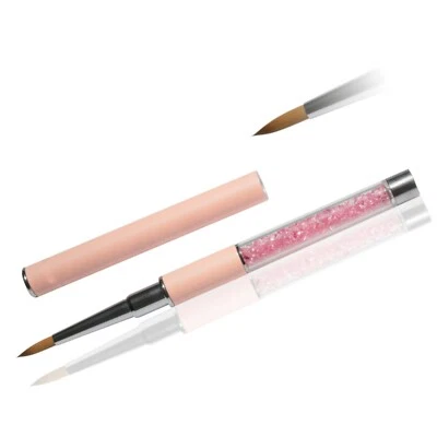 Acryl Pinsel Größe 4 Brush Strass Stein Griff Rosa Nail Art Nagel Desing Nails - Bild 1 von 2