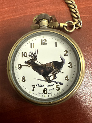 Phillip Crowe Deer Figure Pocket Watch By Majesti Watch CO