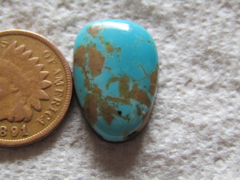 King's Manassa Turquoise 10 carat Cabochon American Blue Green Cab Lick Skillet