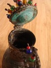 Rare Antique Islamic Dallah Turkish Coffee Pot Copper Embossed Beaded Enameled — photo 8