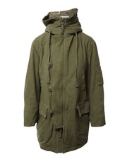Vince Hooded Parka In Army Green Cotton Intxs