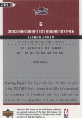 2003-04 Upper Deck MVP - LeBron James #201 for sale | eBay