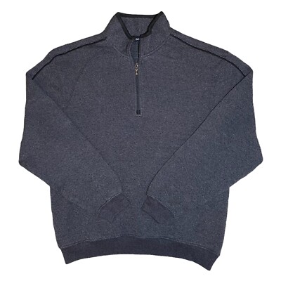 PGA Tour Men's Gray Black 1/4 Zip Pullover Athletic Logo Golf