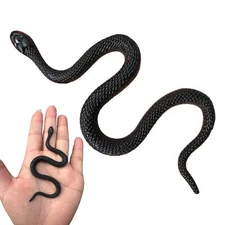 3pcs Fake Realistic Snake Black Snake Real Scary Rubber Toy Prank Party Garden
