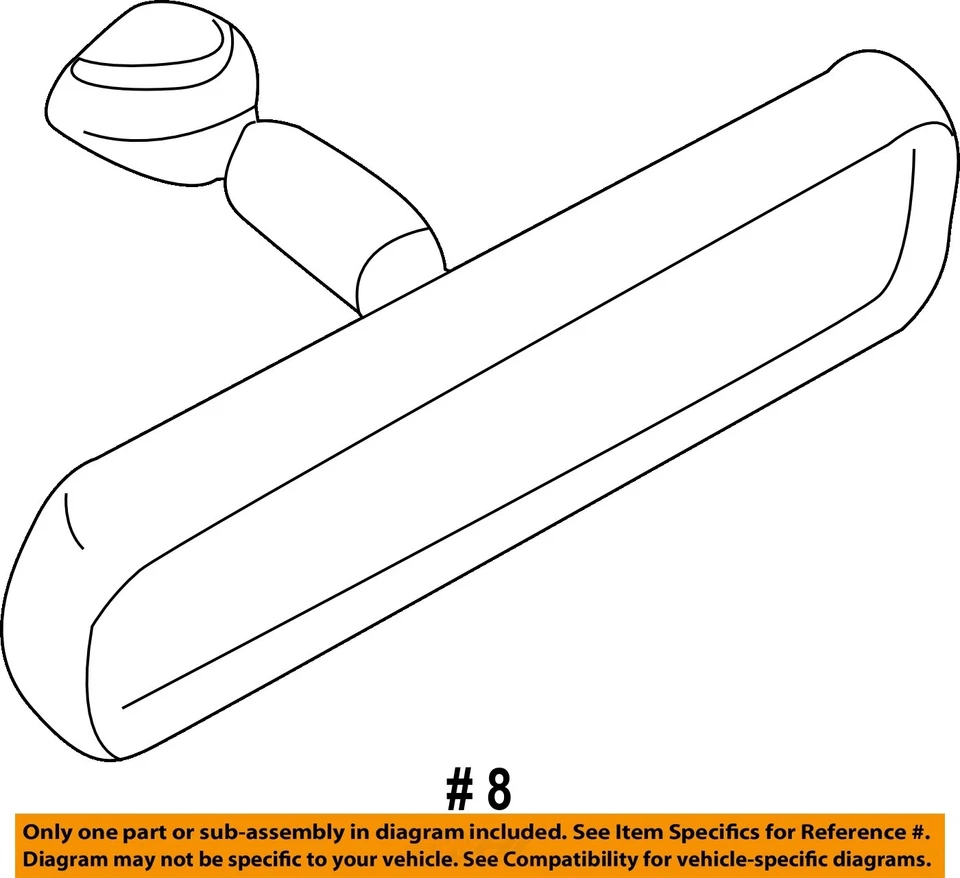 Used Front Center Interior Rear View Mirror fits: 2015 Mitsubishi Lancer Front C — 第 4/4 张图片