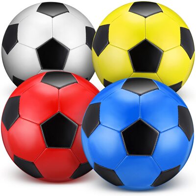 4 Pcs Official Size Soccer Ball with Pump for Child Adult Players, Size 5