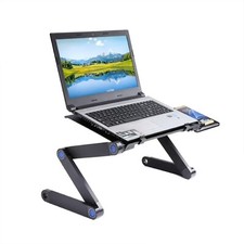 UTEN Adjustable Laptop Stand, Metal Folding Tray Table with Fan Hole, Bed/couch