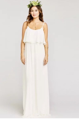 Neu mit Etikett! Show Me Your Mumu Kleid Damen Caitlin Rüschen Maxi Weiß Hochzeitstorte 2X - Bild 2 von 14